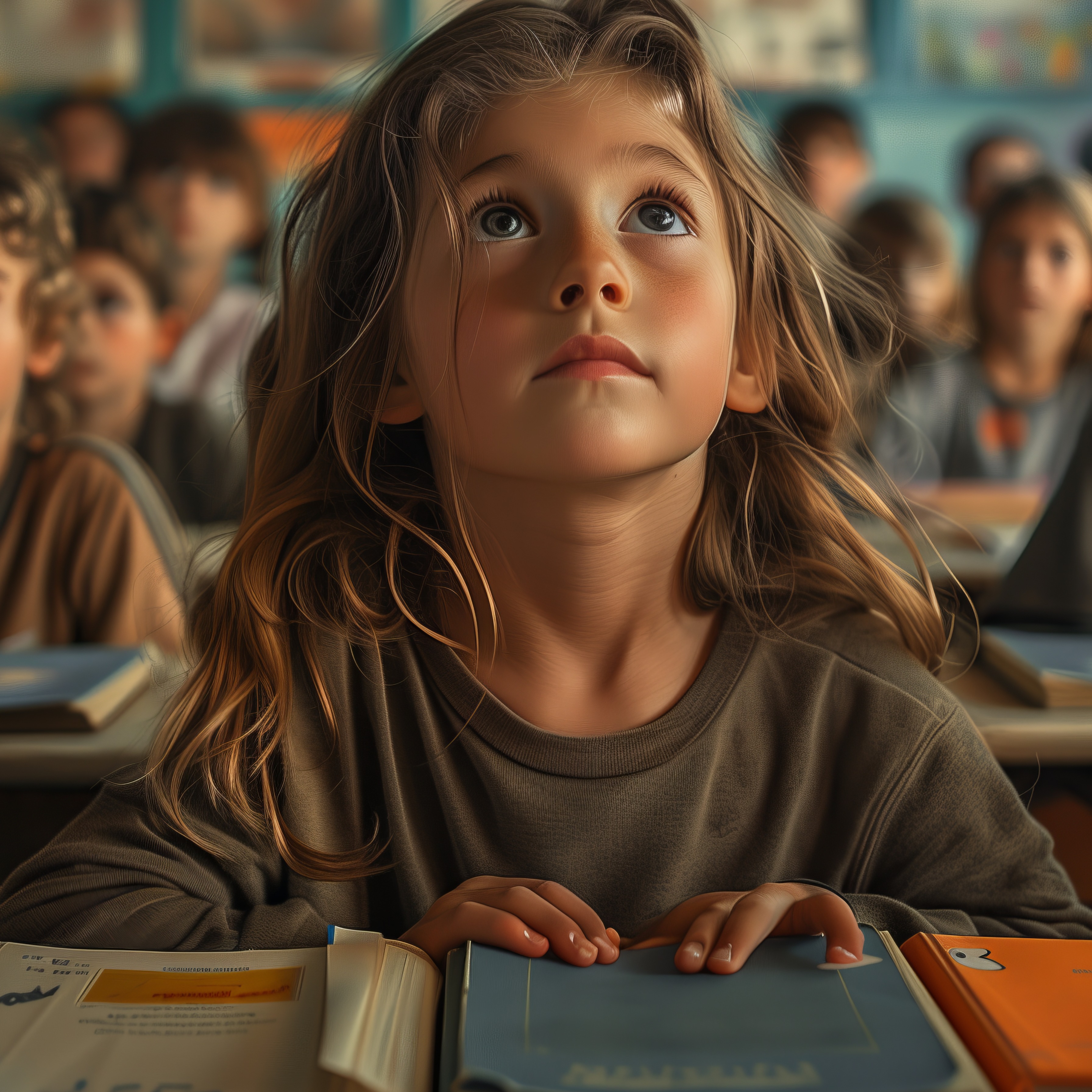 Children working on a group project